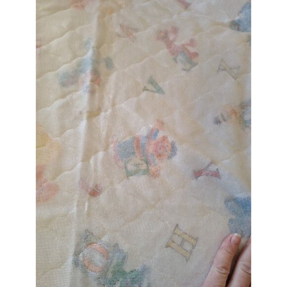 3 Yards Vintage Quilted Sesame Street Comforter Fabric 110"x45" Alphabet Letters - Picture 6 of 8